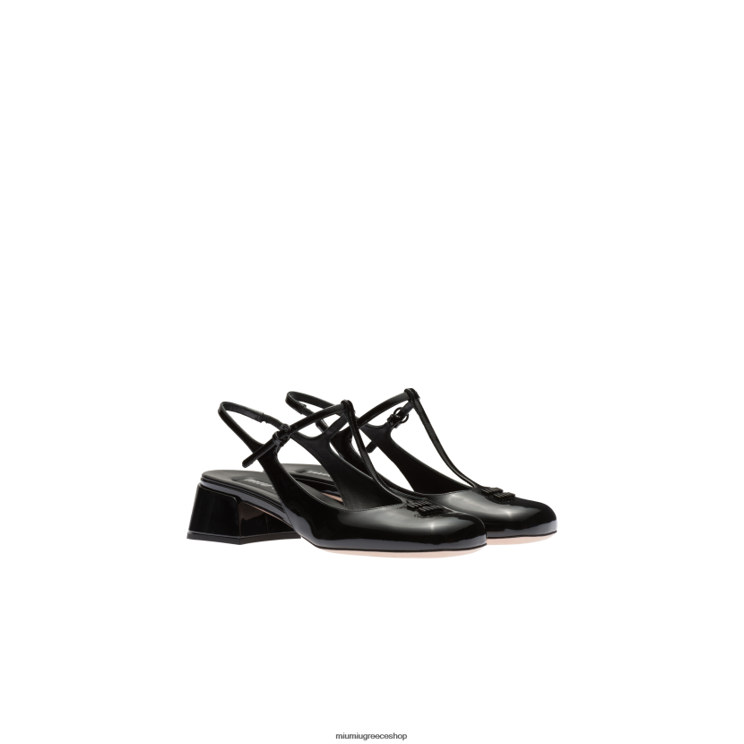 αντλίες slingback από λουστρίνι Miu Miu μαύρος παπούτσια 2066F180