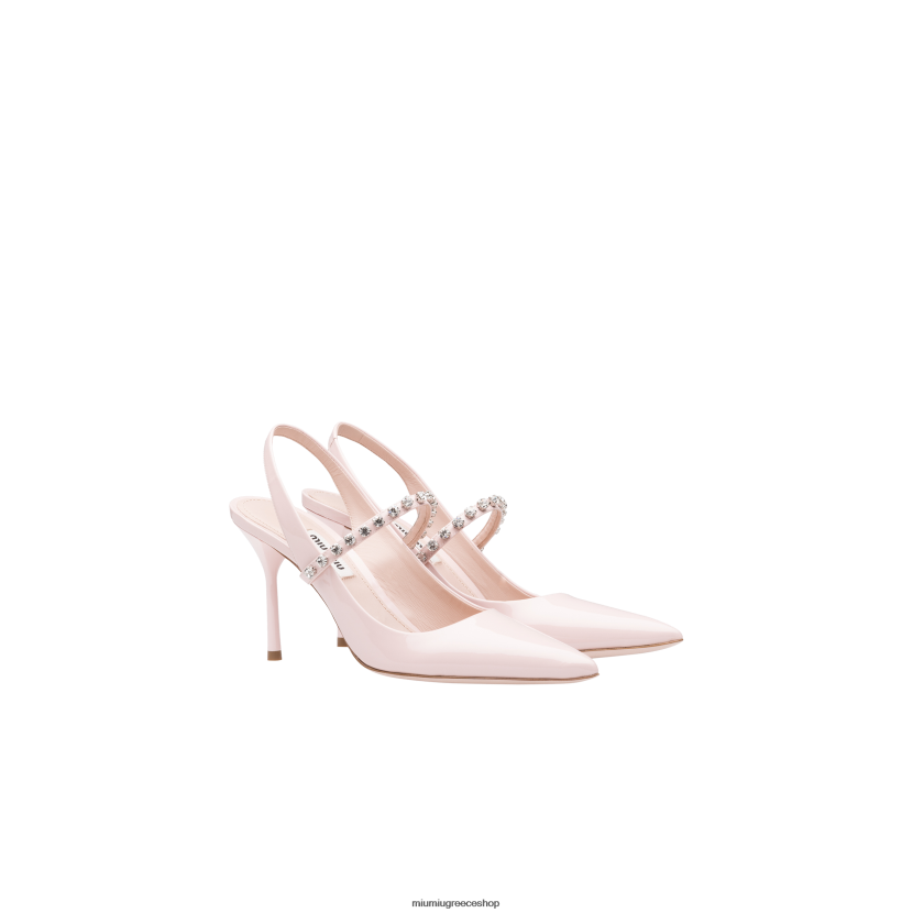 αντλίες slingback από λουστρίνι Miu Miu κόσμημα παπούτσια 2066F204
