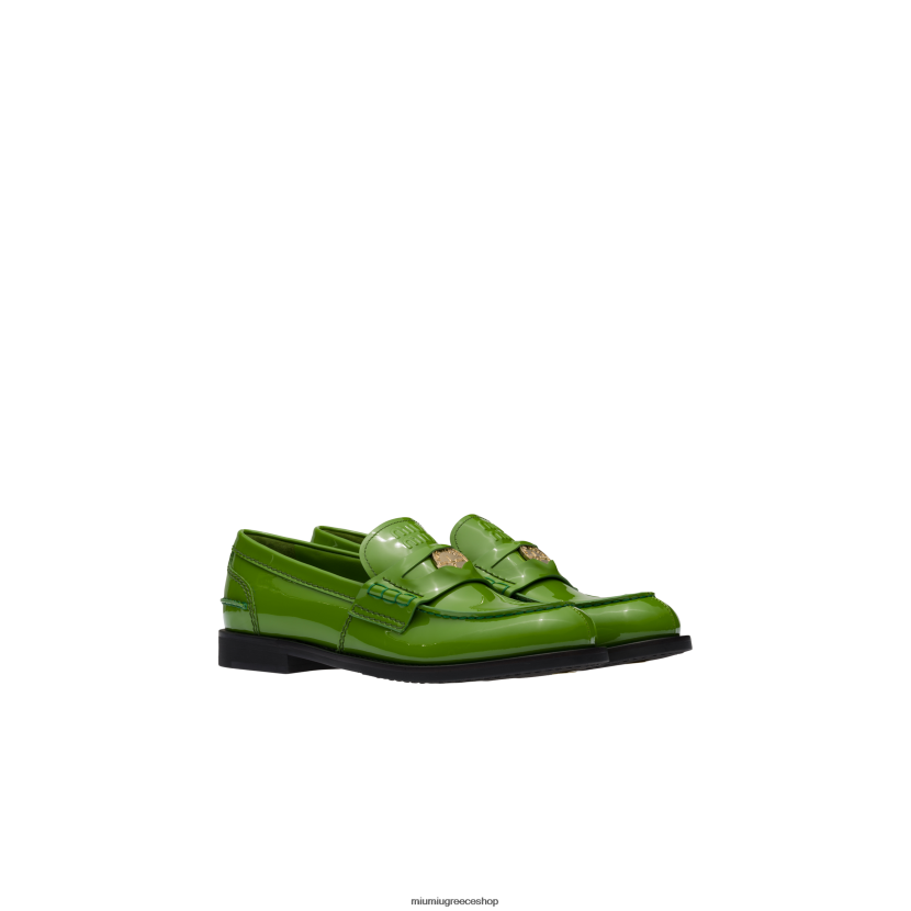 loafers από λουστρίνι Miu Miu ΠΡΑΣΙΝΟ μηλο παπούτσια 2066F320