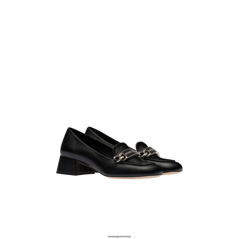 δερμάτινα loafers Miu Miu μαύρος παπούτσια 2066F322