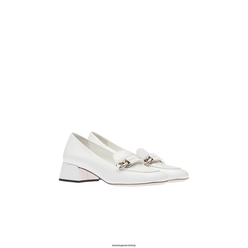 δερμάτινα loafers Miu Miu άσπρο παπούτσια 2066F324