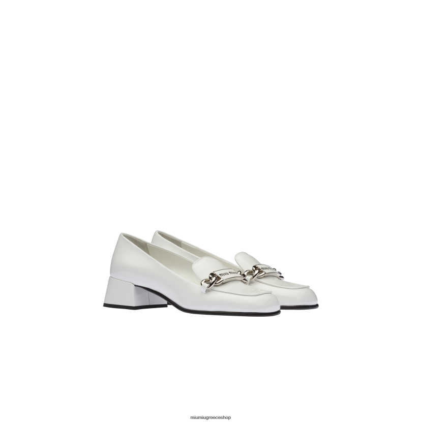 loafers από λουστρίνι Miu Miu άσπρο παπούτσια 2066F325
