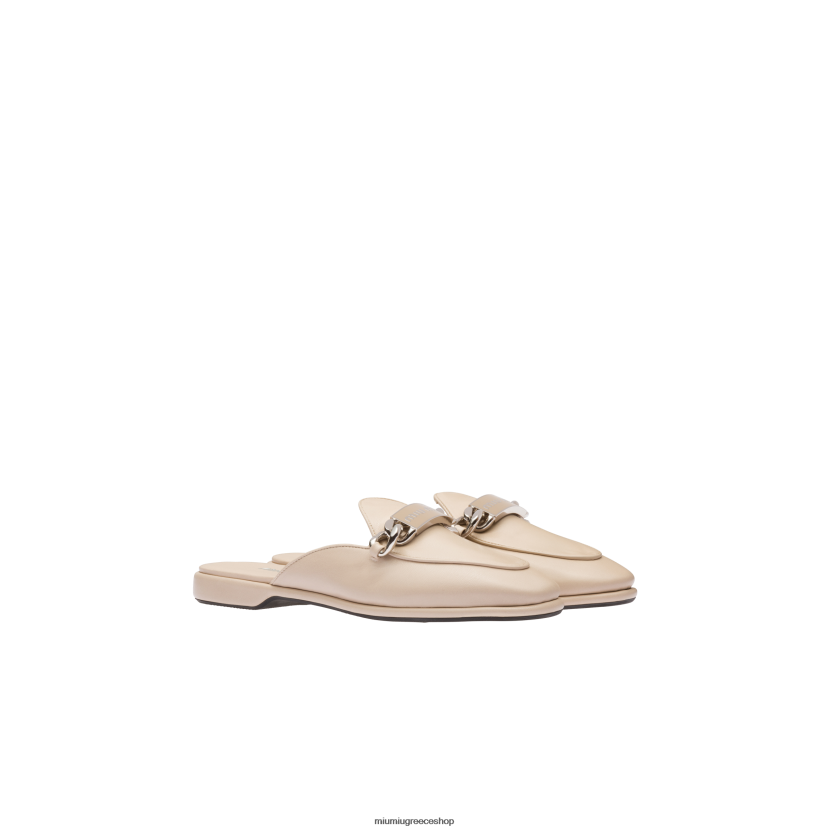 δερμάτινα loafers Miu Miu έρημο μπεζ παπούτσια 2066F327