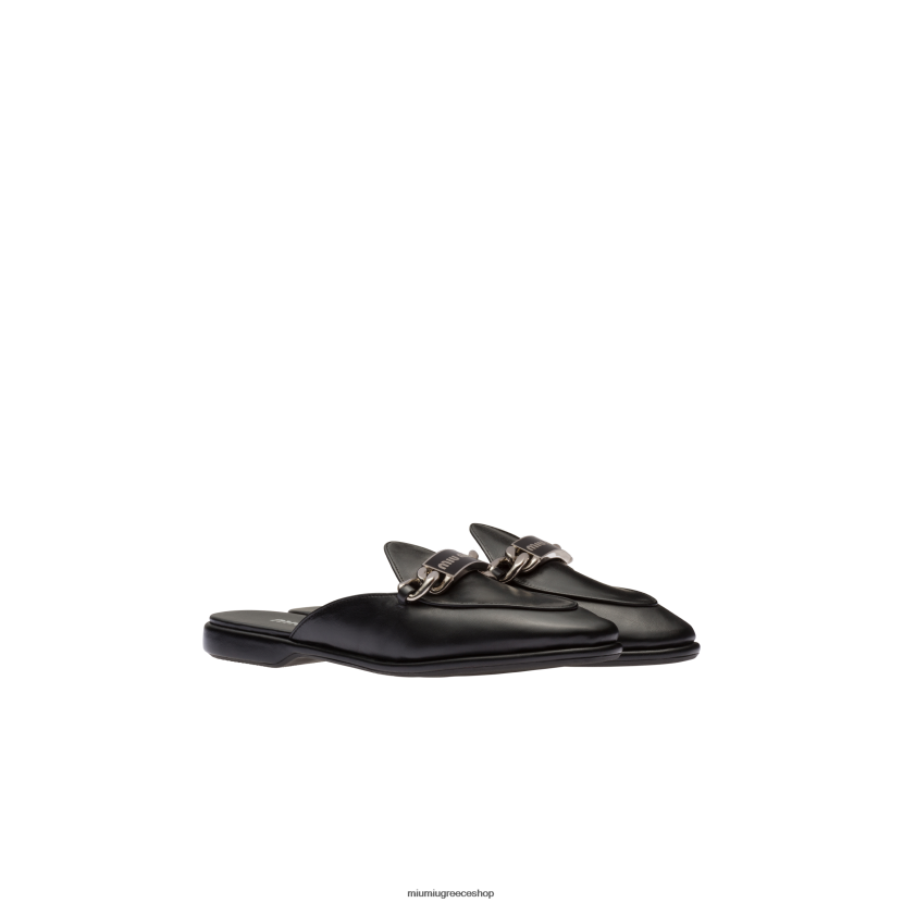 δερμάτινα loafers Miu Miu μαύρος παπούτσια 2066F328