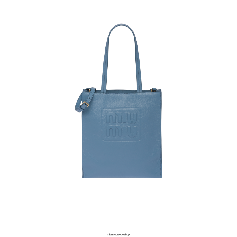 madras tote bag Miu Miu αστρικό μπλε συλλογή 2066F122