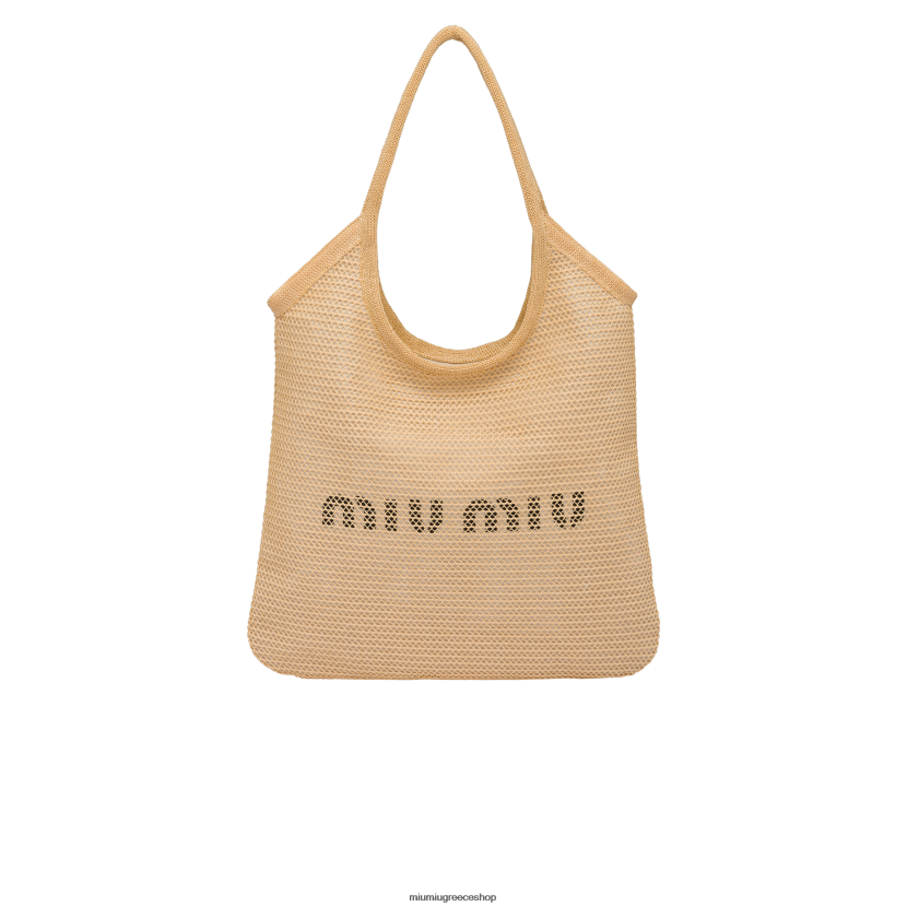ύφασμα και λινό tote bag Miu Miu φυσικός συλλογή 2066F125