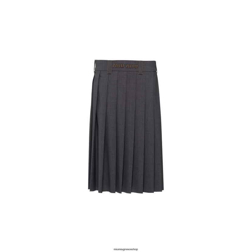 ελαφριά μάλλινη φούστα Miu Miu σχιστόλιθος γκρι έτοιμο να φορεθεί 2066F854