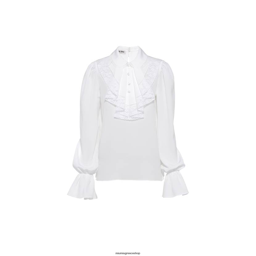 crepe de chine μπλούζα Miu Miu άσπρο έτοιμο να φορεθεί 2066F650