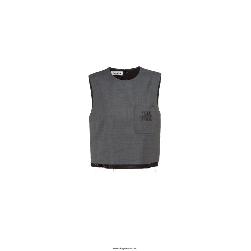 grisaille top Miu Miu σχιστόλιθος γκρι έτοιμο να φορεθεί 2066F635