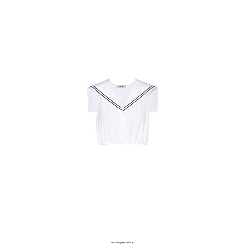 ποπλίνα sailor top Miu Miu άσπρο έτοιμο να φορεθεί 2066F615